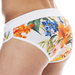 Slip de Bain Tropical Summer Blanc SKU