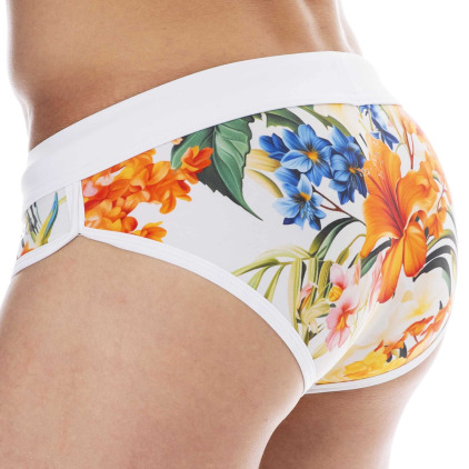 Slip de Bain Tropical Summer Blanc SKU