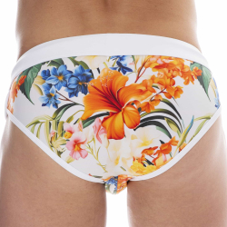 Slip de Bain Tropical Summer Blanc SKU