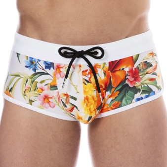 Shorty de Bain Tropical Summer Blanc SKU