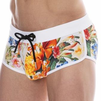 Shorty de Bain Tropical Summer Blanc SKU