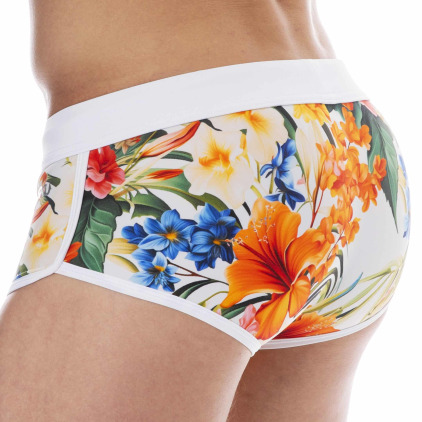 Shorty de Bain Tropical Summer Blanc SKU