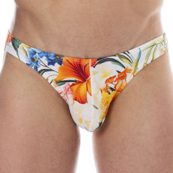 Slip de Bain Bikini Tropical Summer Blanc SKU