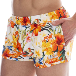 Short de Bain Tropical Summer Blanc SKU