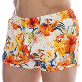 Short de Bain Tropical Summer Blanc SKU
