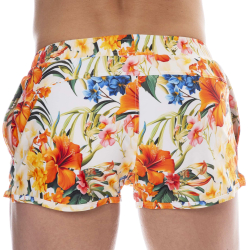 Short de Bain Tropical Summer Blanc SKU