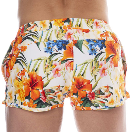 Short de Bain Tropical Summer Blanc SKU