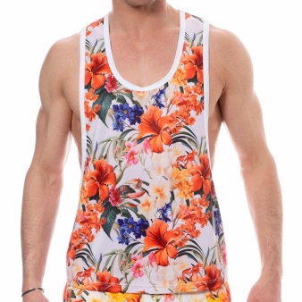 Débardeur Tropical Summer Blanc SKU