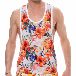 Débardeur Tropical Summer Blanc SKU