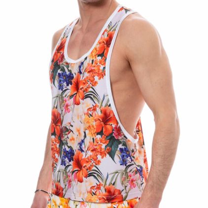 Débardeur Tropical Summer Blanc SKU