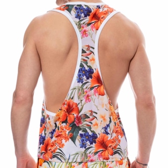 Débardeur Tropical Summer Blanc SKU