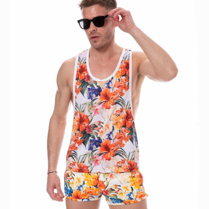 Débardeur Tropical Summer Blanc SKU