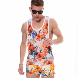 Débardeur Tropical Summer Blanc SKU
