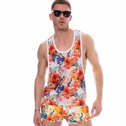 Débardeur Tropical Summer Blanc SKU
