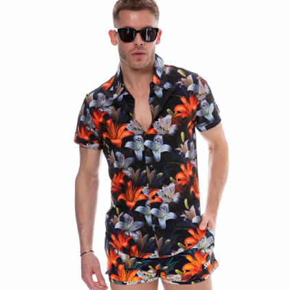 Chemise Tropical Summer Noire SKU