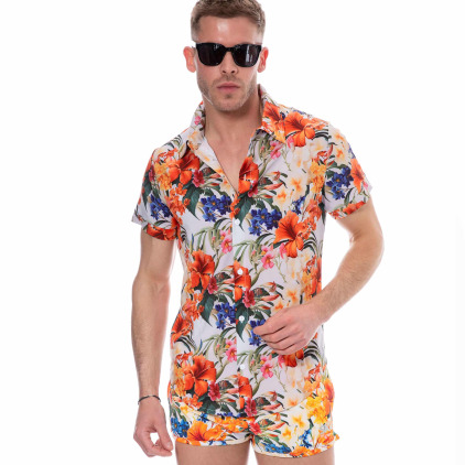 Chemise Tropical Summer Blanche SKU