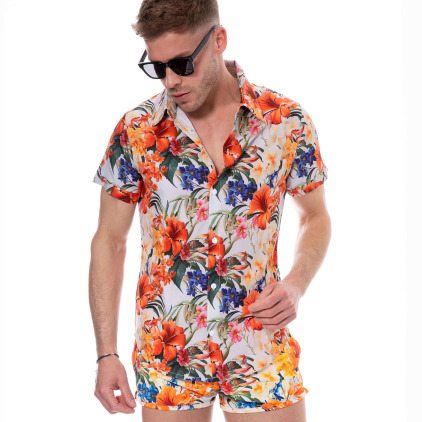 Chemise Tropical Summer Blanche SKU
