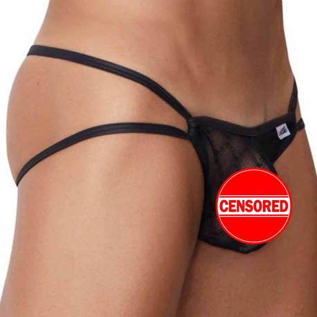 CandyMan Mesh Jock Thong - Black