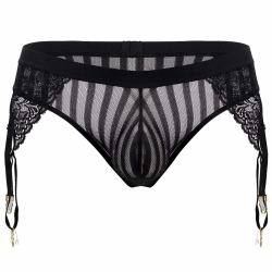 String Jarretière Dentelle Noir CandyMan