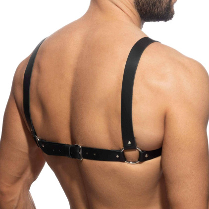 Harnais X en Cuir Noir AD Fetish