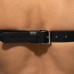 Harnais X en Cuir Noir AD Fetish