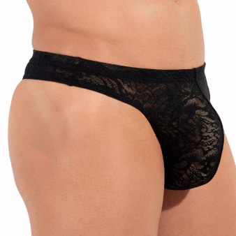 String Temptation Free Cut Lace Noir HOM