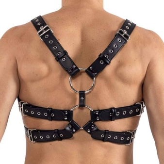 Harnais Simili Cuir à Anneaux Noir Lookme