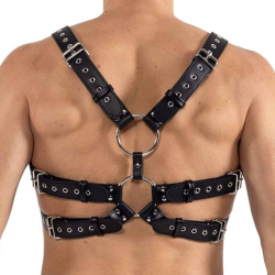 Harnais Simili Cuir à Anneaux Noir Lookme