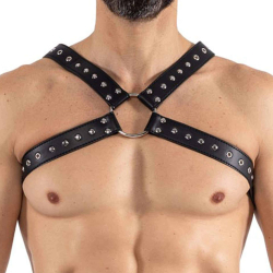 Harnais X Simili Cuir Noir Lookme