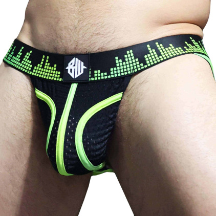 Jock Strap Equalizer Noir - Vert Fluo Breedwell