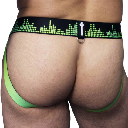 Jock Strap Equalizer Noir - Vert Fluo Breedwell
