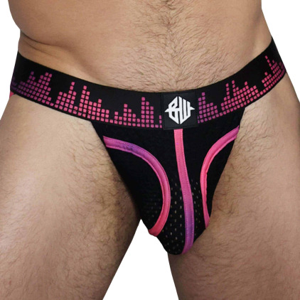 Jock Strap Equalizer Noir - Rose Fluo Breedwell