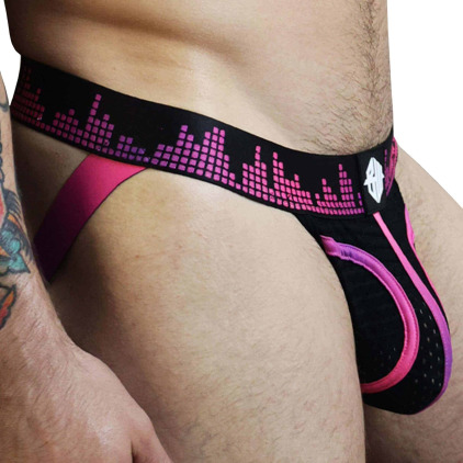 Jock Strap Equalizer Noir - Rose Fluo Breedwell