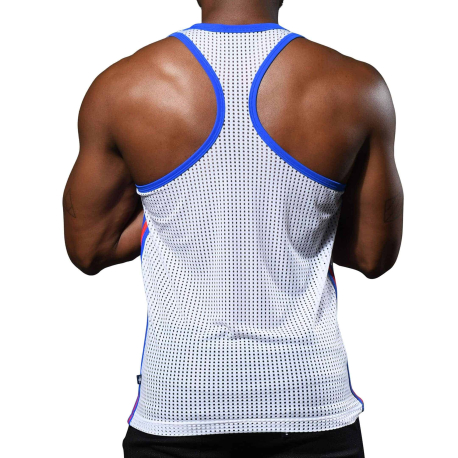 Andrew Christian Fit Mesh Square Neck Tank Top - White