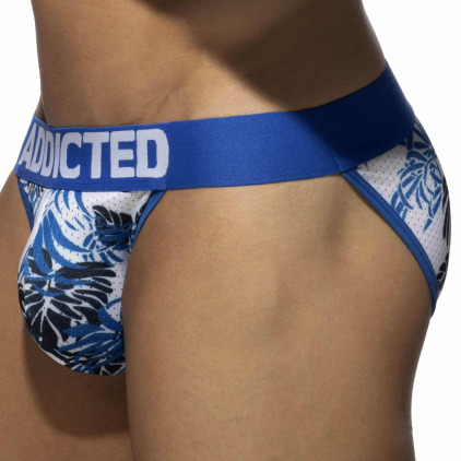 Lot de 2 Slips Tangas Mesh Tropicana Bleu - Kaki Addicted