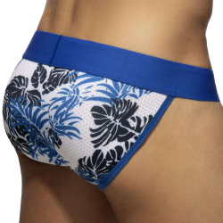 Lot de 2 Slips Tangas Mesh Tropicana Bleu - Kaki Addicted