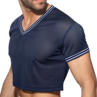 T-Shirt Crop Slam Mesh Bleu Marine Addicted