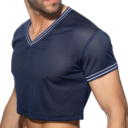 T-Shirt Crop Slam Mesh Bleu Marine Addicted