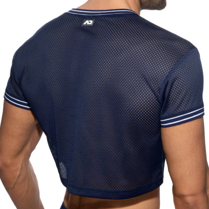T-Shirt Crop Slam Mesh Bleu Marine Addicted