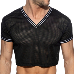T-Shirt Crop Slam Mesh Noir Addicted
