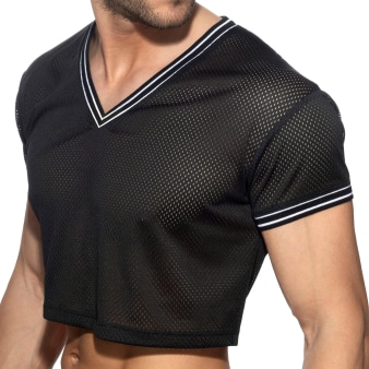 T-Shirt Crop Slam Mesh Noir Addicted