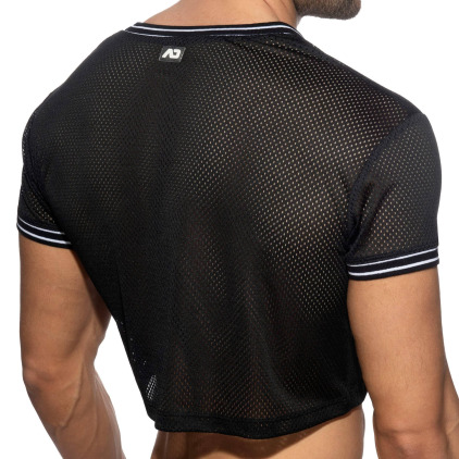 T-Shirt Crop Slam Mesh Noir Addicted