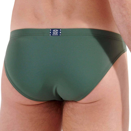 HOM Herren Badehose Nautical Cup – Khaki, Gestreiftes Band, Lycra, Kordelzug, Größe S