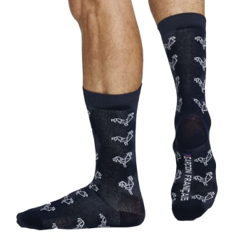 Chaussettes Basses Origami Coq Bleu Marine - Blanc Garçon Français