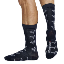 Chaussettes Basses Origami Coq Bleu Marine - Blanc Garçon Français