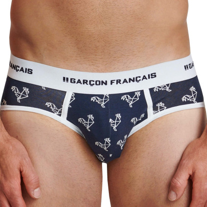 Slip Origami Coq Bleu Marine - Blanc Garçon Français