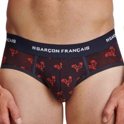 Slip Origami Coq Bleu Marine - Rouge Garçon Français
