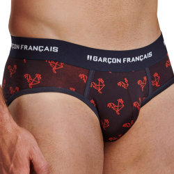 Slip Origami Coq Bleu Marine - Rouge Garçon Français