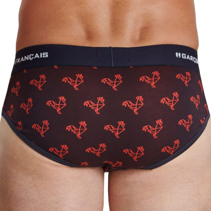 Slip Origami Coq Bleu Marine - Rouge Garçon Français
