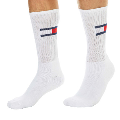 Lot de 2 Paires de Chaussettes de Sport Flag Blanches Tommy Hilfiger